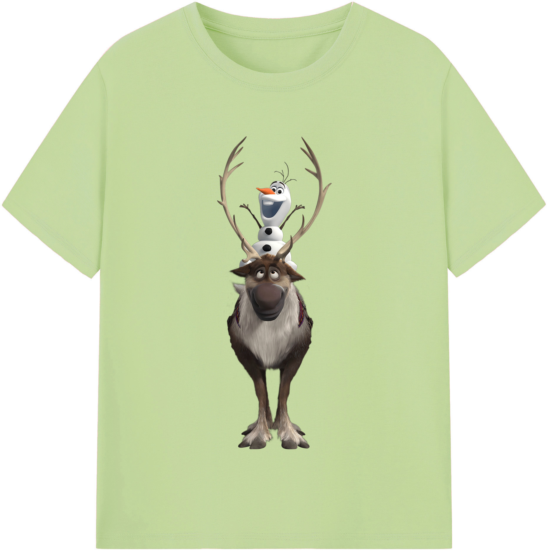 （画像用） アナと雪の女王 アンナ エルサ Frozen Anna Elsa 綿100％半袖Tシャツ（フロントプリント）